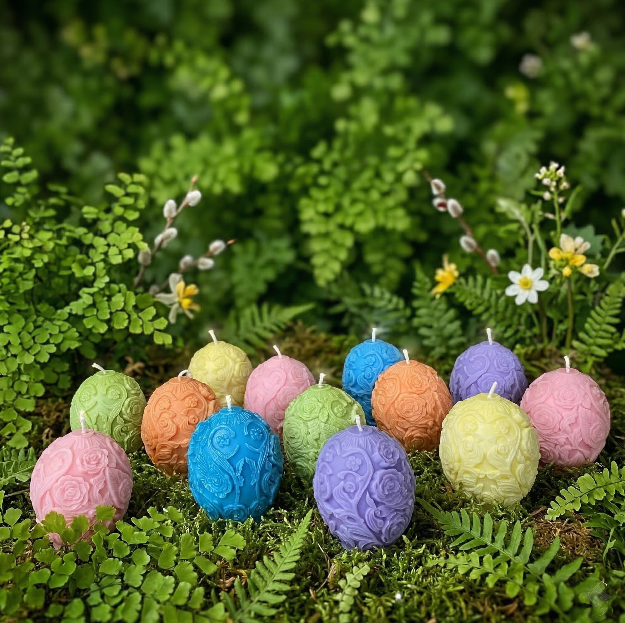 Velitas de huevito de Pascua varios colores